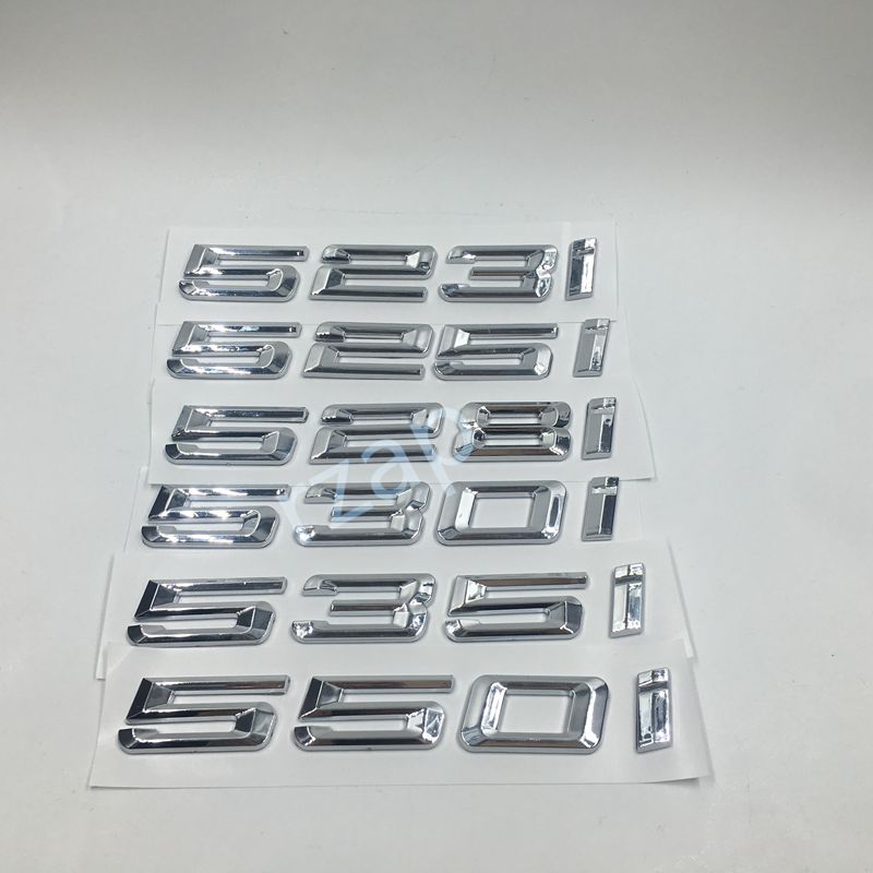

523I 525I 528I 530I 535I Letter Number ABS Silver chrome Emblem Badge car sticker accessories for BMW 5 series 530 E46 E90 F30