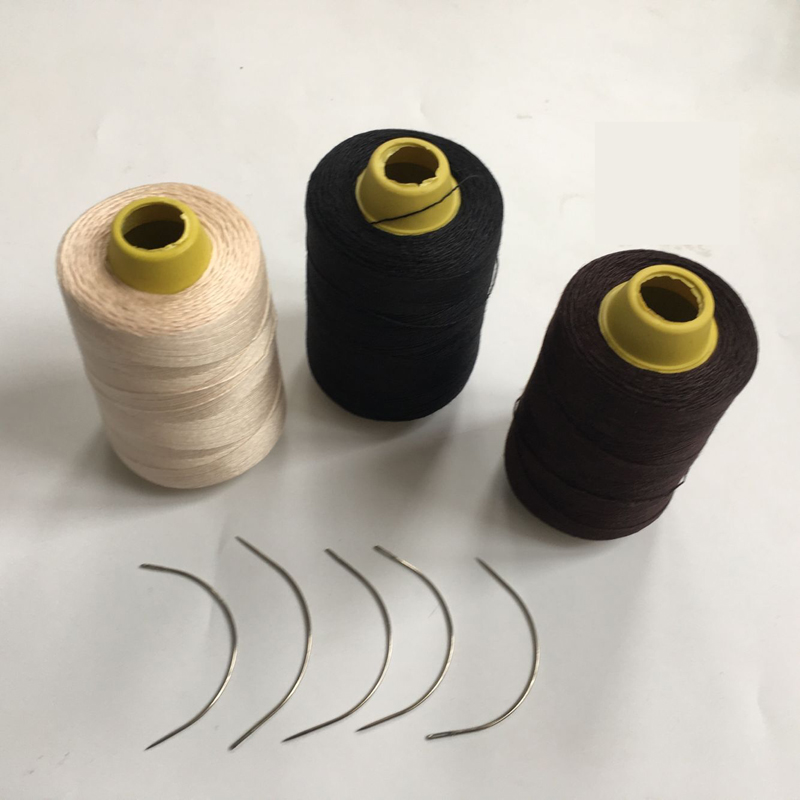 

50pcs C type hook needles plus 1 rolls Cotton Hair weaving threads