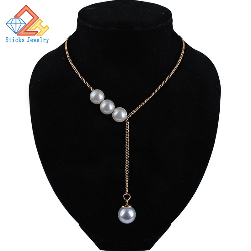 

Korea New Fashion Elegant Pearl Crystal Pearl Necklace (Size: 1.2cm