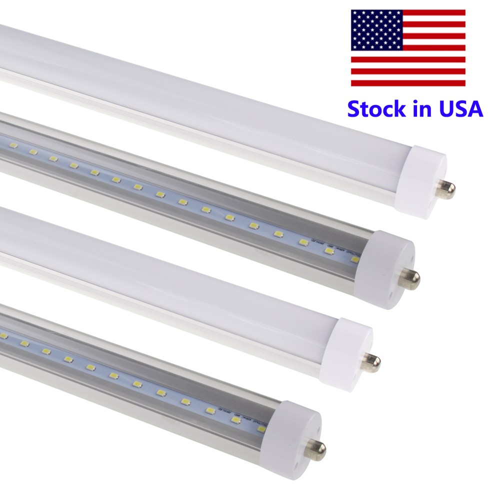 

8 Foot LED Bulb Light T8 8ft LED Single Pin FA8 V Shaped SMD2835 100LM/W LED Fluorescent Tube Lamp Stock In US