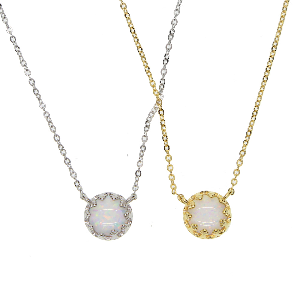 

newest styles opal necklace for women wedding jewelry in 925 sterling silver with swarvoski paved necklace for party engagement