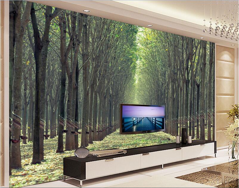 

3d wallpaper custom photo Non-woven mural Trees green path landscape decor painting picture 3d wall muals wall paper for walls 3 d, Pictures show
