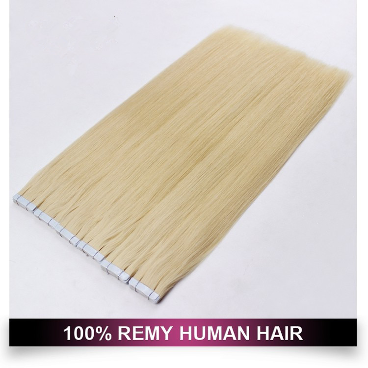 

#613#60 Blonde Tape In Human Hair Extensions 20pcs 2.5g/pcs 16" 18" 20" 22" 24"26''28'' Double Sided Tape Skin Weft Hair Extensions, 613