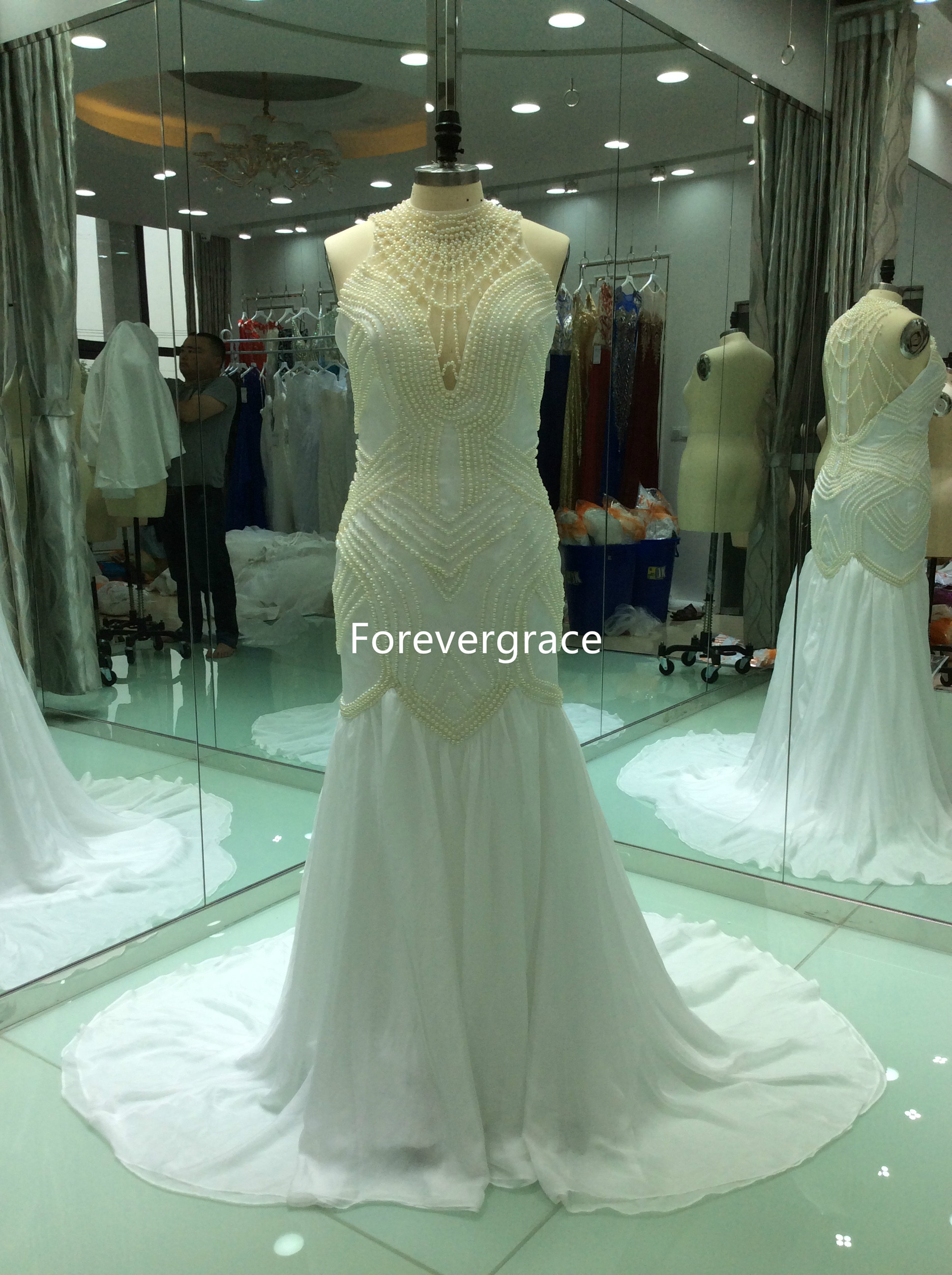 

Real Photos Mermaid Long Wedding Dress High Quality Beaded Sleeveless Bridal Gown Plus Size Custom Made, Red