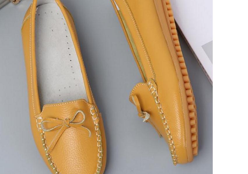 

2020 Spring and Autumn with New style fashion flat bottom round head bowknot Women's shoes@QWSD36, White