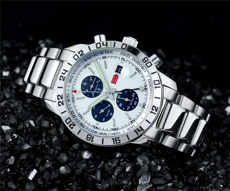 

100% top quality Sport men mechanical automtic watch stainless watches fashion steel wristwatch 549, White face