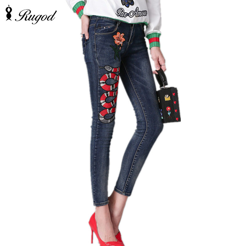 Wholesale- 2017 Spring Autumn Women Jeans Fashion Boyfriend Pencil Jeans For Woman Plus size Denim Pants Vintage High Waist Jeans femme