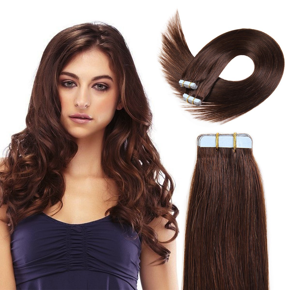 

Tape In Hair Extensions Silky Straight Skin Weft Human Virgin Remy Hair 40pcs 2.5g/pcs 100g #1 #2 #1B Tape In Hair