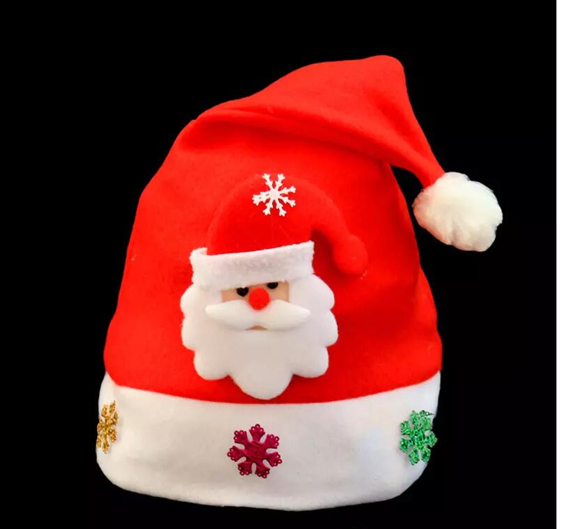 

fightinpc Kid Cheer Christmas Hat Children Santa Claus Reindeer Snowman Party Cute Cap wedding decoration For Adults And Kids, Red