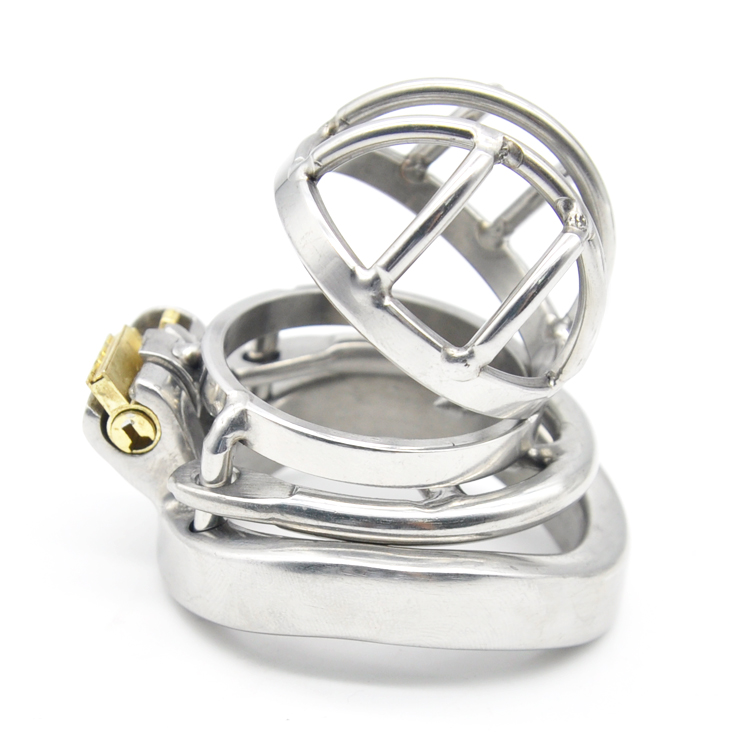 

Small Male Chastity Device Stainless Steel Cock Cage with Spiked Ring A273-1