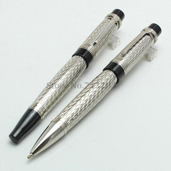 

Luxury pen Honore de Balzac Roller Ballpoint Pen Pens finely lasered on the rhodium-coated Au office school brand Writing pen, Picture color