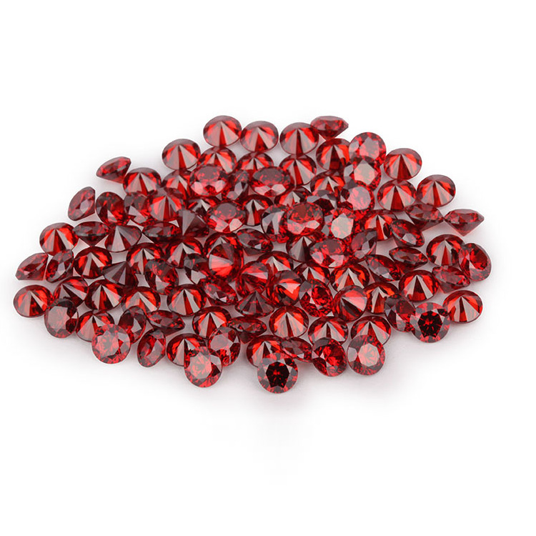 

2.4-3.75mm Round Garnet CZ Machine Cut Lab Created Loose Stone Color CZ High Quality 3A Cubic Zirconia1000pcs/lot