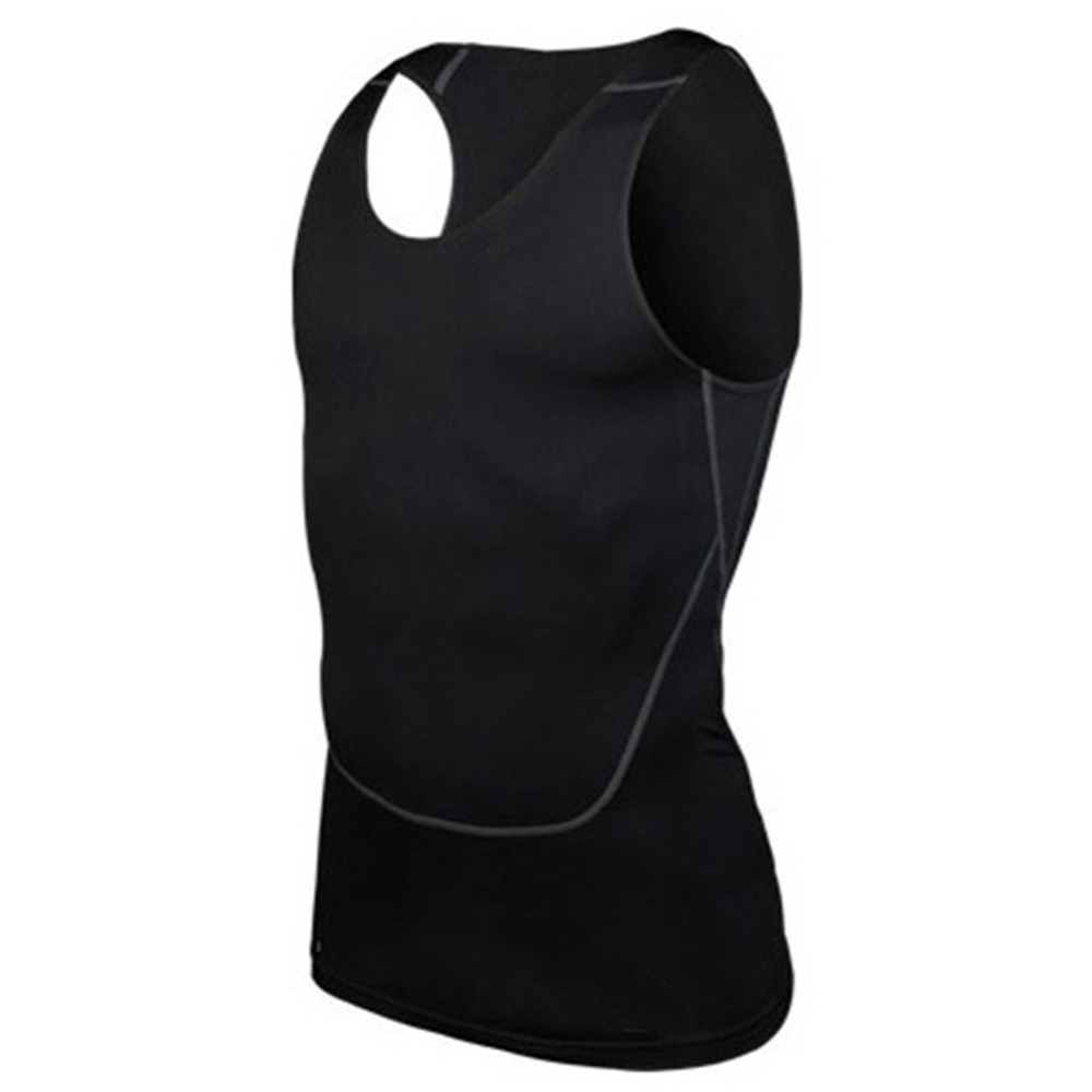 

Wholesale- Chic Men Compression Base Line workout Fitness Sleeveless Shirt Vest Breathable Top -2XL, Black