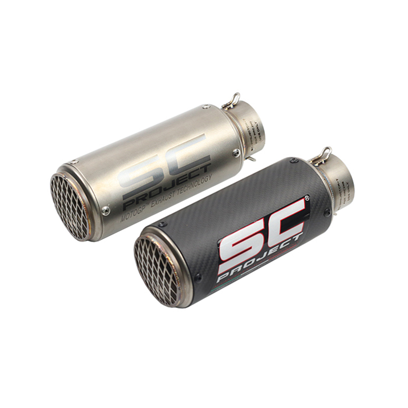 

High Quality Stainless Steel 60mm 51mm Universal Motorcycle Exhaust Pipe Muffler Racing Exhaust With Scooter Motorcycle Street Bike