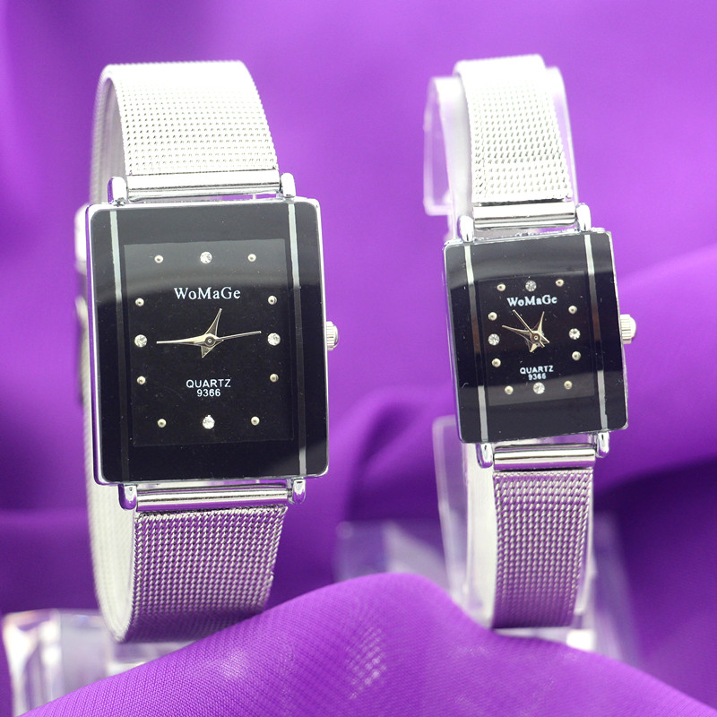

Free shipping!Metal webbing band,silver plate rectangle case,quartz movement,fashion woman lady couple lovers quartz watches,9366, White man