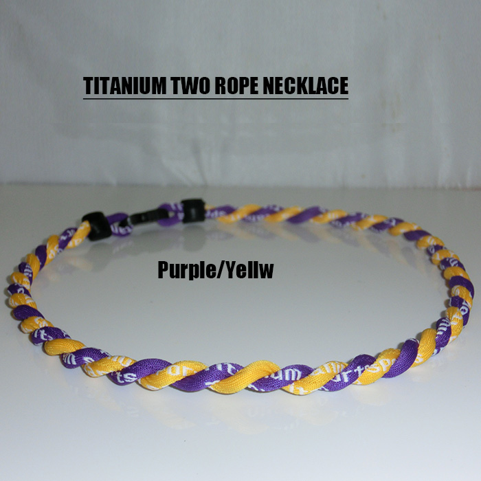 

NEW 20" 2 Rope Twisted Titanium Sport Necklace Royal Blue White Tornado Baseball