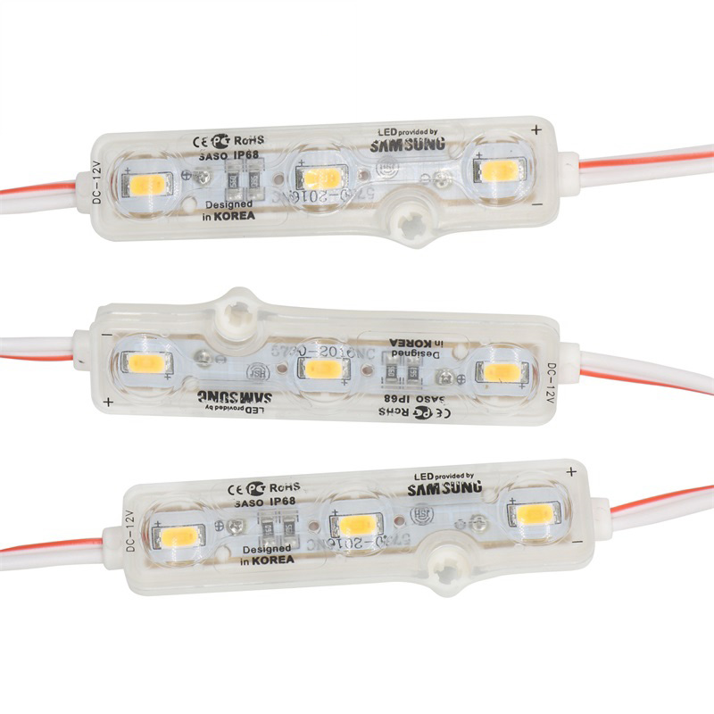

IP68 injection LED Module 5630 1.5W 3Leds Sign Backlights Waterproof Red white blue 12V 60lm each advertising light 600pcs lot