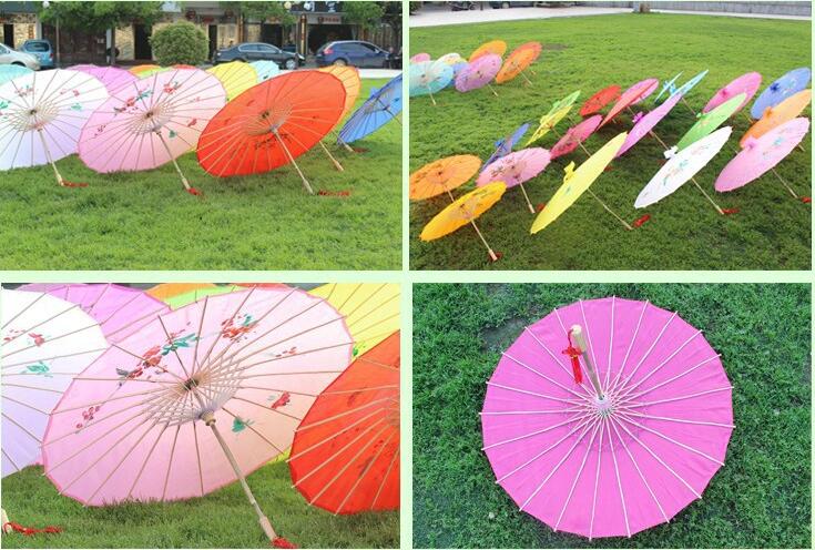 

Wedding Parasol HandMade Bamboo Handle Chinese Traditional Classical Style Umbrella Bumbershoot Decorate 10 colors Handmade 33''/22" Diamete