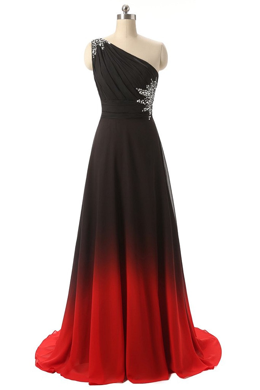 

2017 New Elegant Gradient Prom Dresses With Beads Appliques Floor-Length Party Dresses Formal Gowns Vestido De Festa QS1086, Same as picture