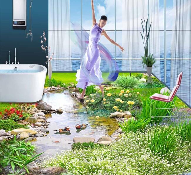 

3d pvc flooring custom photo Waterproof floor wall sticker Plant flowers room decor painting 3d wall murals wallpaper for walls 3d, Pictures show