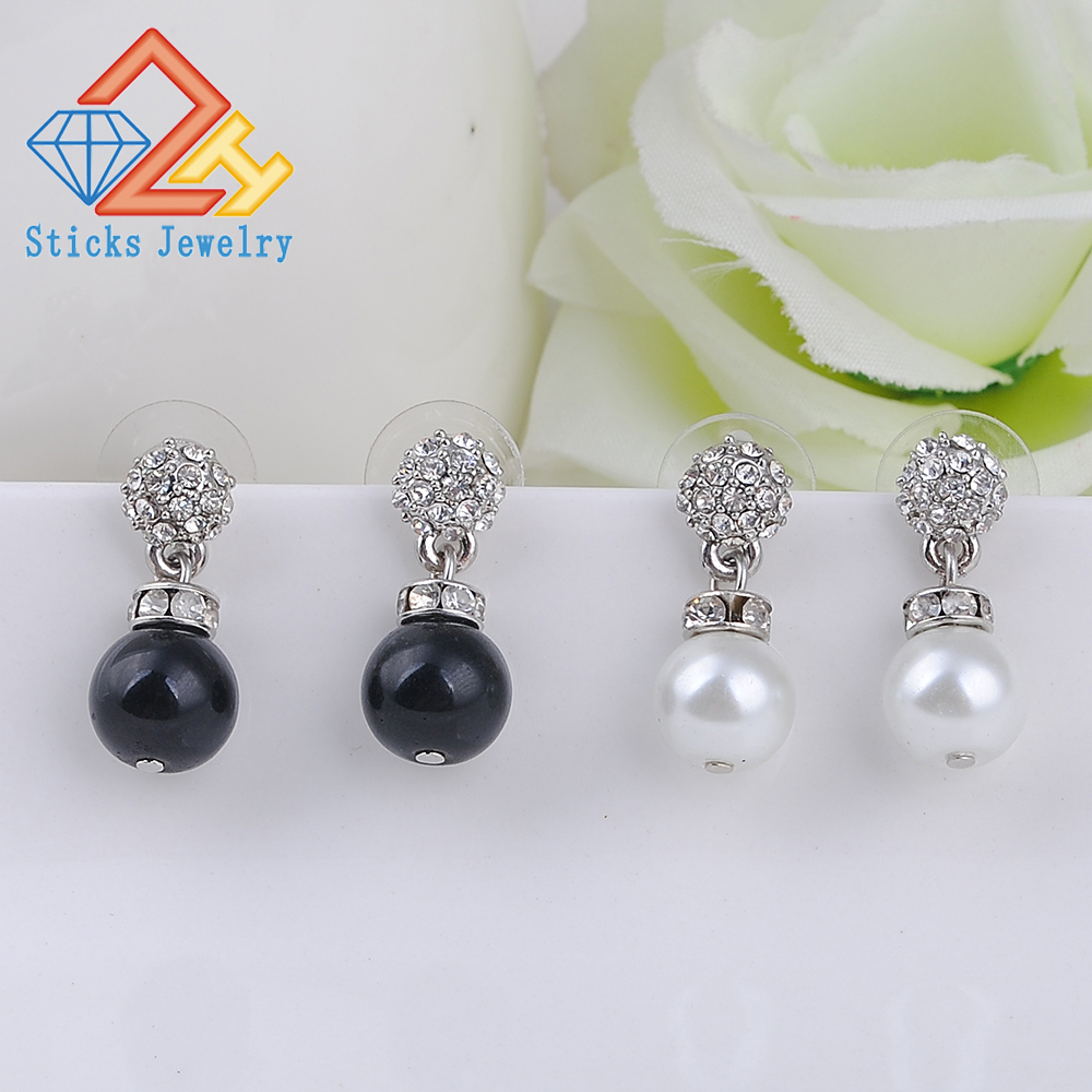 

1pair/lot,New Hanging Pearl Plated Drop Earrings For Women Fashion Jewelry Wholesale Pearl earrings with