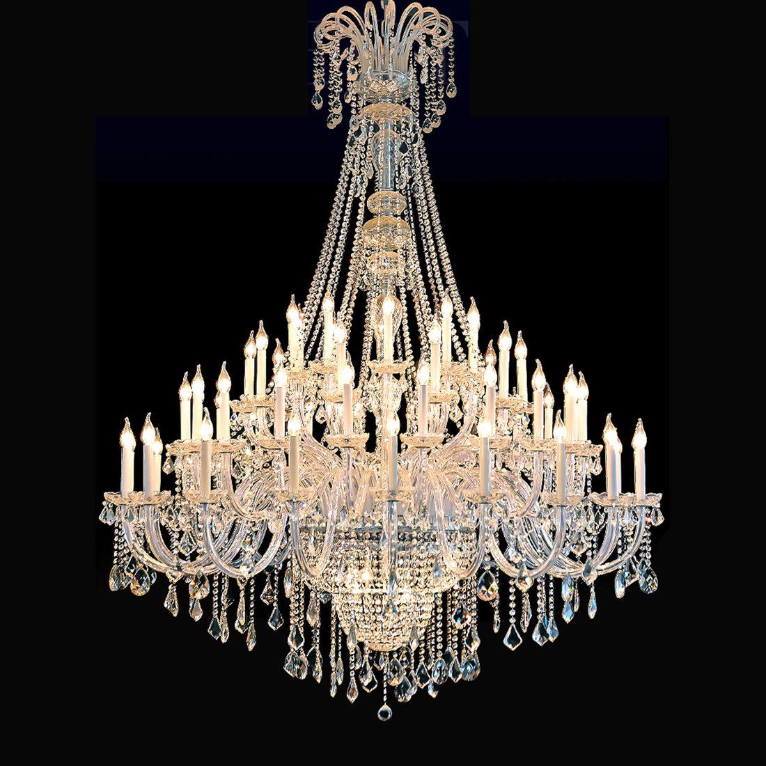 Modern Large Chandeliers Crystal Pendants Living Room Lamp Bohemia Lustres De Cristal Indoor Lights Big Hall Chandelier Nordic Lamps Auditorium-image-380318126