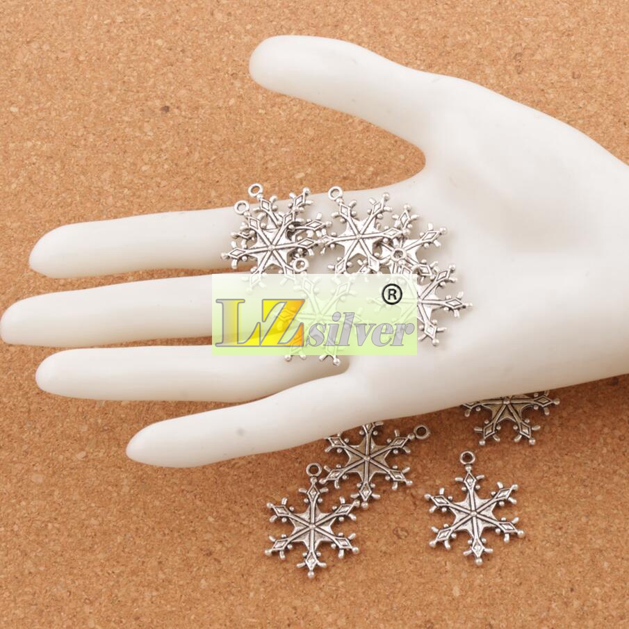 

Big Dots Snowflake Charm Beads 22x287mm Tibetan Silver Pendants Fashion Jewelry DIY Fit Bracelets Necklace Earrings L737