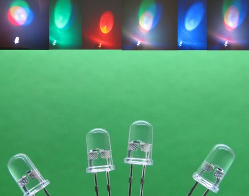 100Pcs Led Rgb Rainbow Fast Flash 2-Pins F5 5Mm Bulb Lamp Super Bright New Ic kr