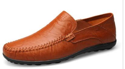 

2017 Fashion summer men designer shoes leather breathable hand made sofe slip-on mens loafers free shipping, Brown