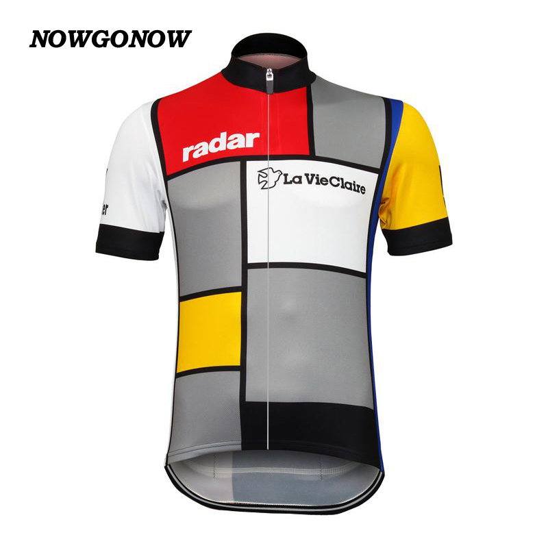 

Wholesale custom new cycling jersey bike top classic La Vie Claire Wonder W Retro clothing bike wear mtb road maillot ropa ciclismo NOWGONOW, Black