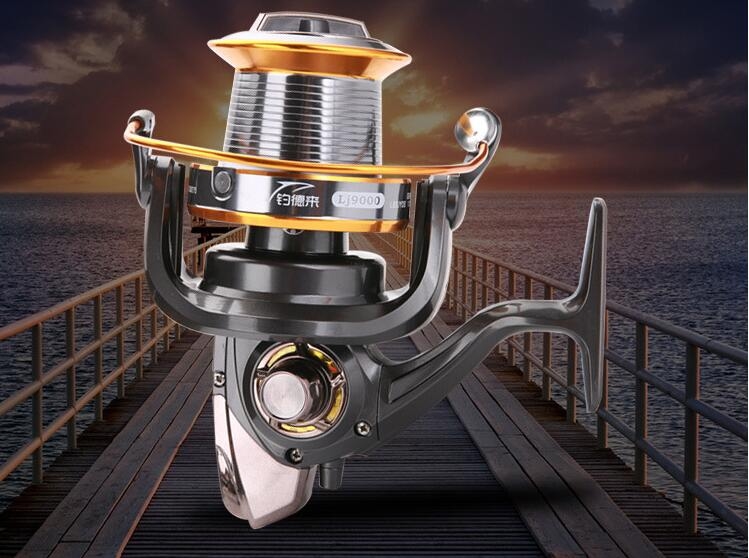 

HOT LJ3000-9000 12+1BB Heavy Fishing Reels Big Spinning Reels L/R Hand Exchange 5.2:1 Reels Gapless bearing All Metal Reel High quality! DDL