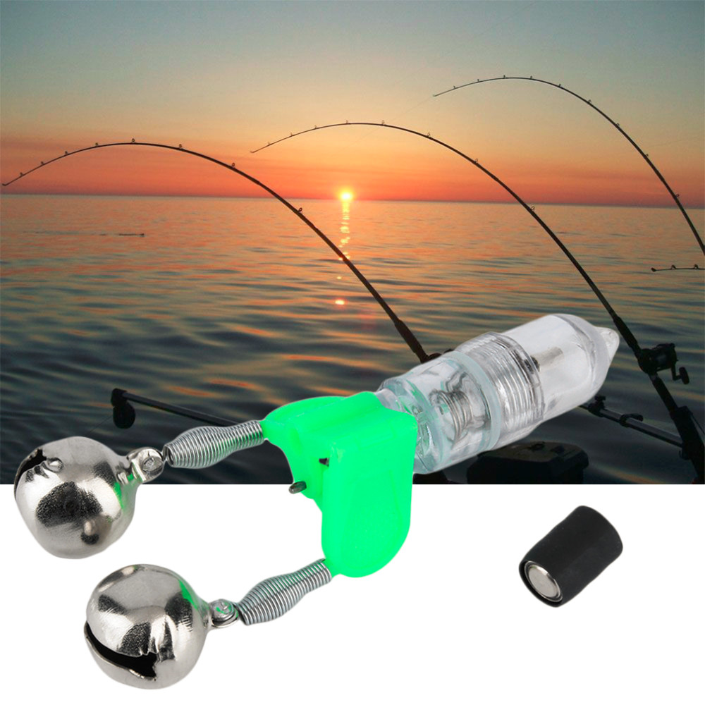 LED FISH BITE ALERT LIGHT LIGHT FLASHES w//STRIKE CLIP-ON AT FISHING ROD TIP