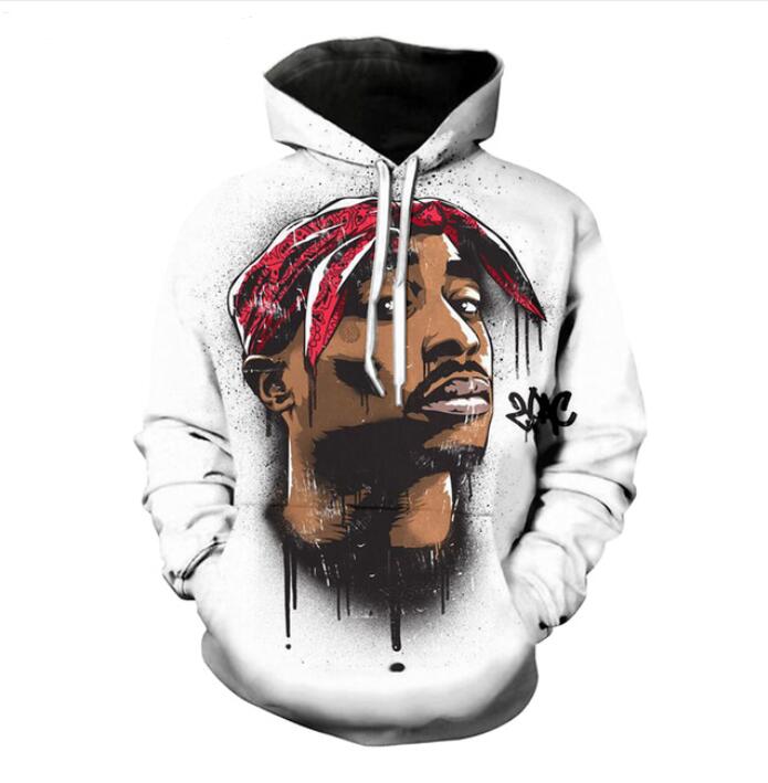 New Fashion Sweat à capuche Cool Hoodies Hommes femmes 3D imprimer Légende Rapper 2pac tupac mode chaud Style Streetwear Vêtements à manches long