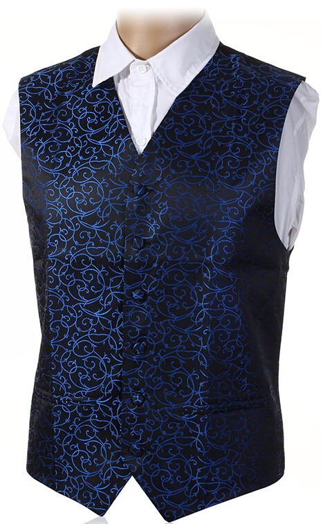 

Wholesale- New Mens Top Swirl Wedding Waistcoat Chest Available -5XL UK Size 36"-50, 20 black purple