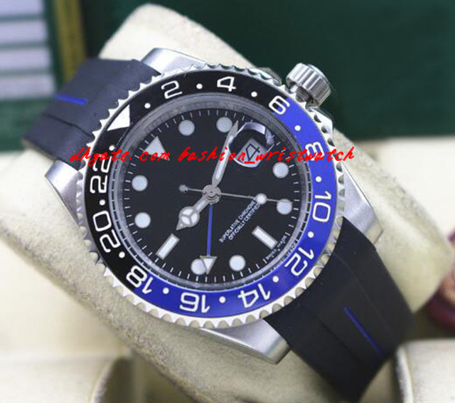 

Fashion Top Quality Luxury II 116710 40mm Ceramic Bezel BATMAN Black/Blue Rubber Bracelet Automatic Mechanical Men Watches New Arrival
