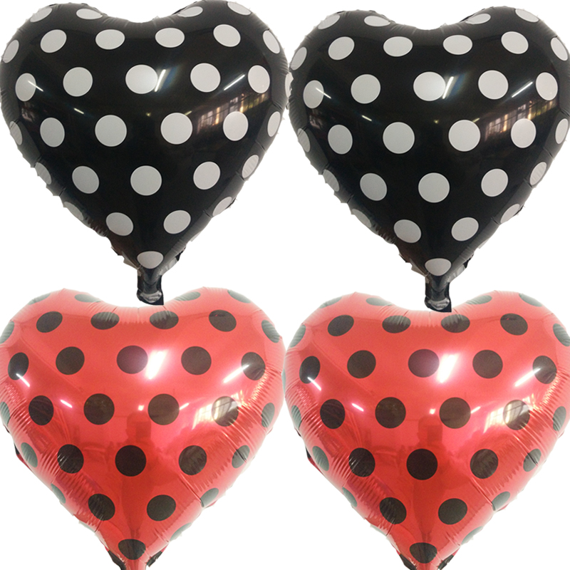 10/" Pulgadas Rojo Corazón Redondo Polka Globos Decoraciones Globos De San Valentín especial