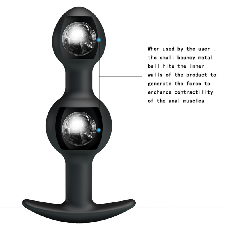 Adult Pleasure Anal Beads Plugs Black Silicone Butt Plug 104x26mm Anus Muscles Trainer Women Sex Toys