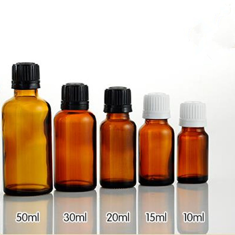 

5ml/10ml Essential Oil Bottle Brown Cap Glass Oil Bottle Tail Plug Empty Makeup Container fast shipping F20171678