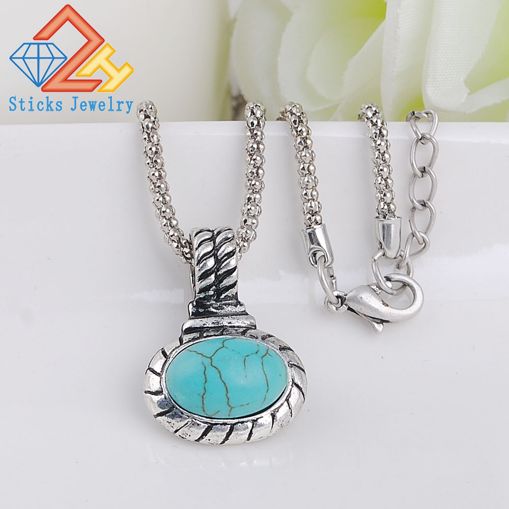 

Luxurious Brand Round Pearl Necklaces & Pendants Top Quality Women Ancient Silver Statement Pendant Necklace