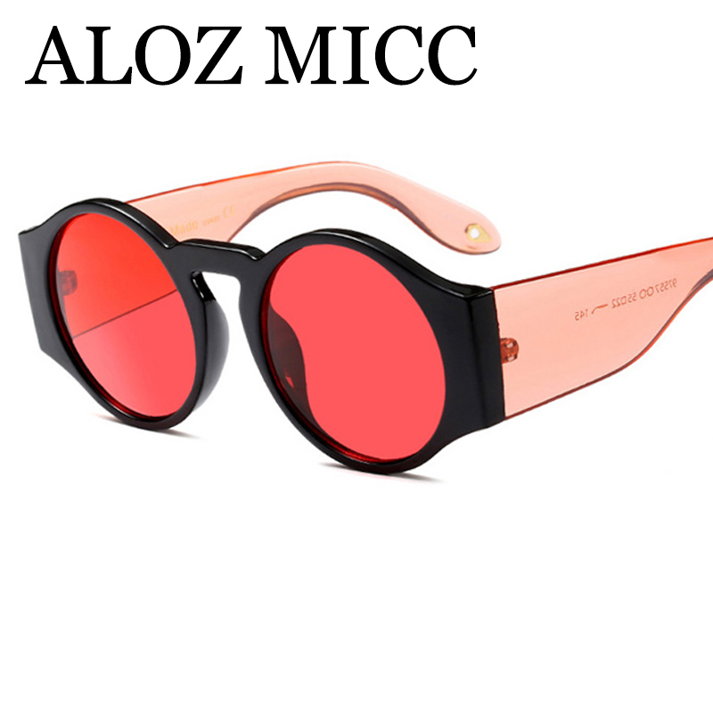 ALOZ MICC 2018 Mode Ronde Lunettes de Soleil Femmes Designer Gelée Multicolore Clair Jambe Lunettes de Soleil Hommes Ombres Lunettes UV400A410