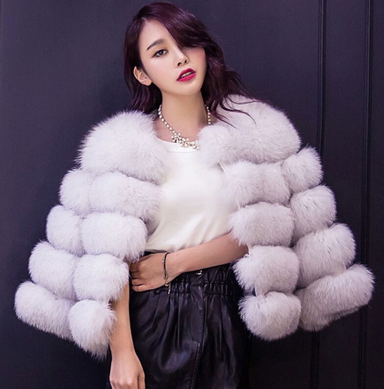 New Arrival Fashion Women Fur Coat High-Quality Faux Fox Patchwork Fur Short Coat Female Winter Warm Jacket Parka