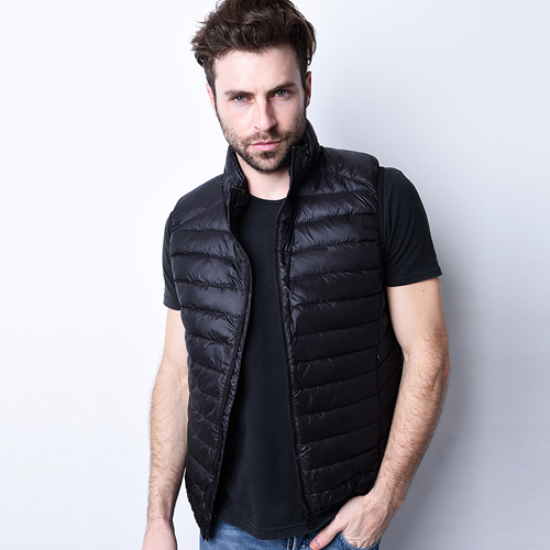 

2017 hot Down jacket Men Winter men's Vest Ultra Light Down Sleeveless Jacket Mens Brand 90% white Duck Down Vest, Sky blue