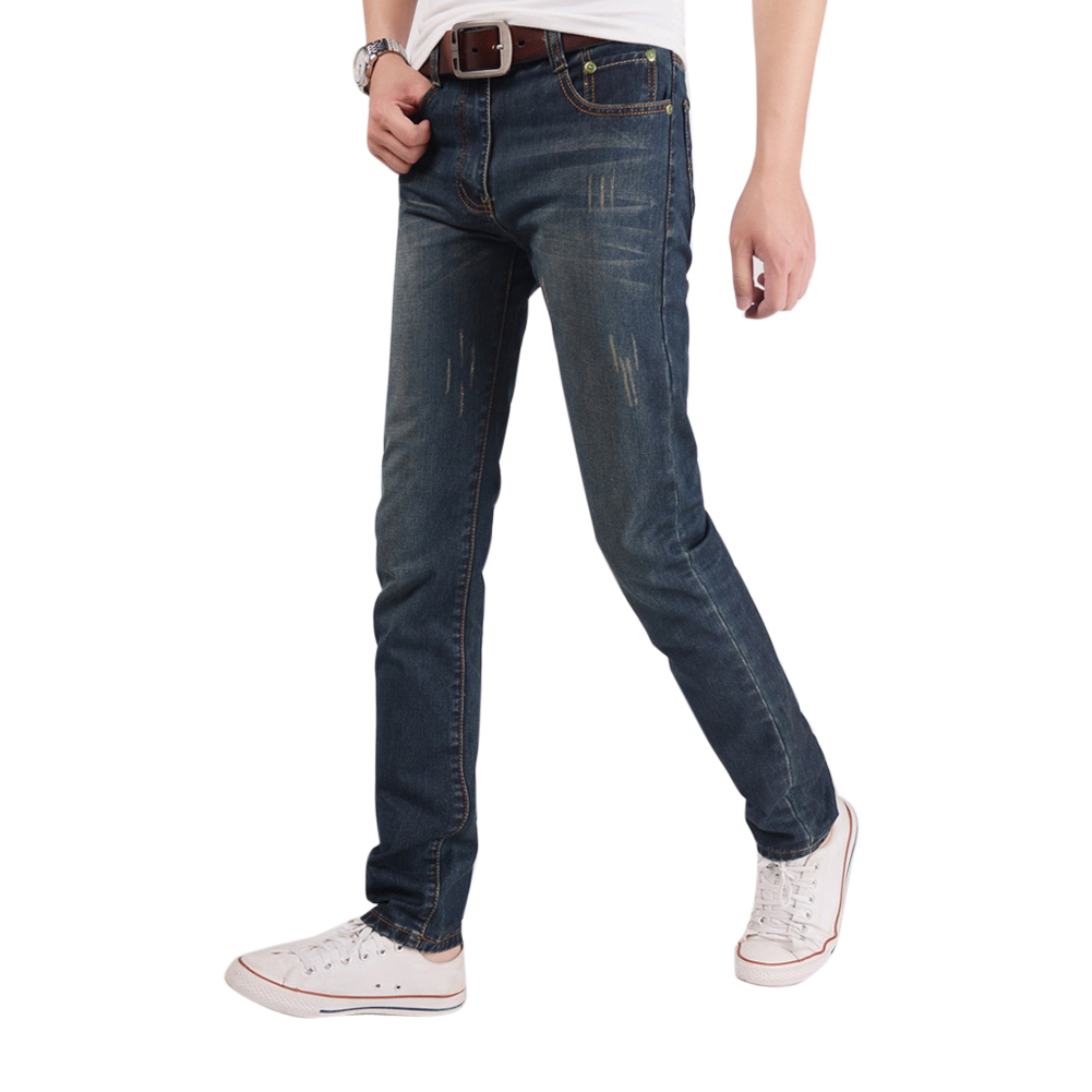 Gros-2016 Nouvelle mode coton hommes jeans de bonne qualité slim jeans en denim lavé hommes occasionnels jamais obsolète droite jeans taille 29-3