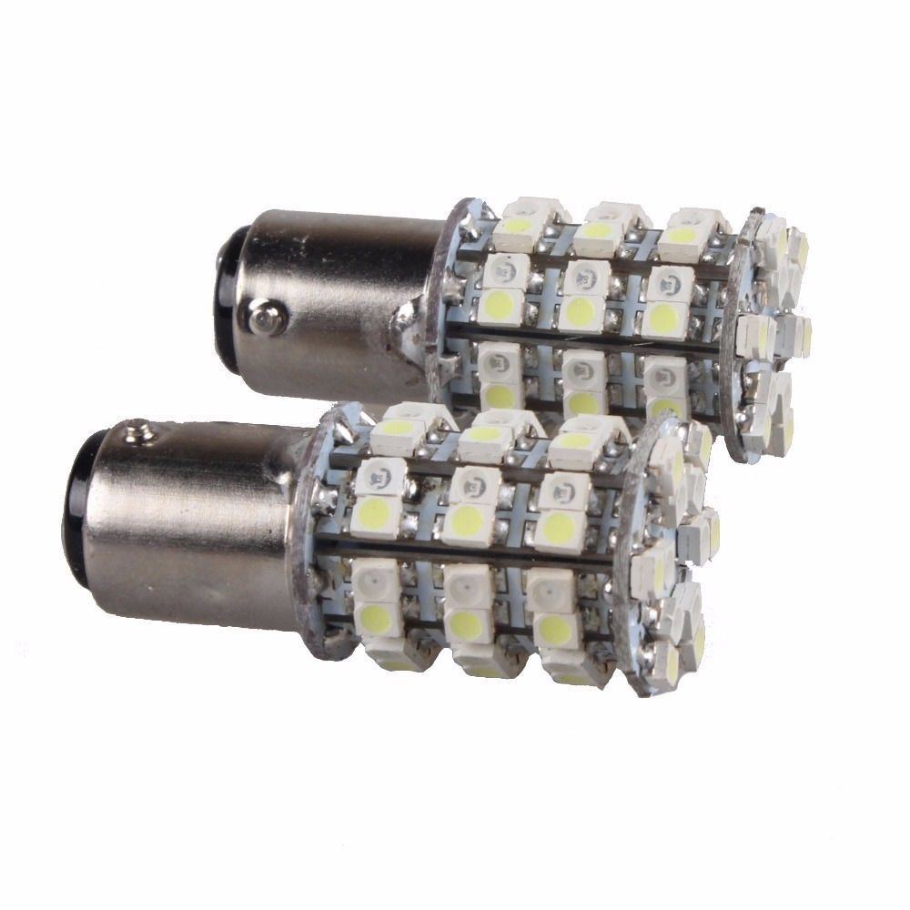 

4 X Dual Color 1157 White/Amber Switchback 60SMD LED Tail Brake Stop Light Bulbs The light bulbs are yellow and white