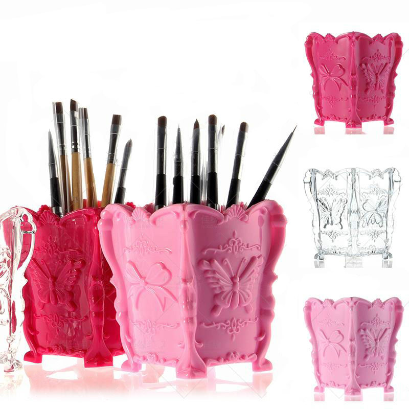 New 3 colors Nail Desktop Storage Case Polish Pen Brushes Box Container Manicure Nail Desktop Tool-image-403275849