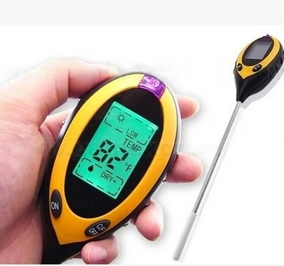 

Wholesale- 4 in1 LCD Displayer Plant earth Soil Tester PH Moisture Light Temperature Meter Tester