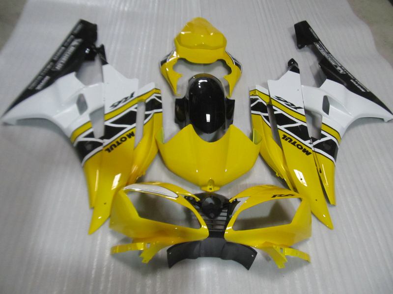 

Injection mold 100% fit for Yamaha YZF R6 2006 2007 yellow white fairings set YZFR6 06 07 OT20, Same as picture