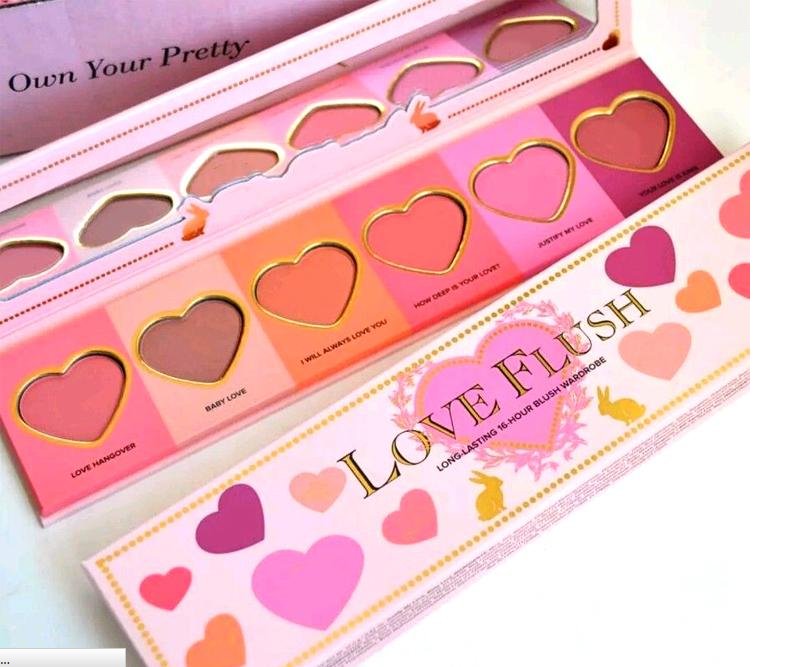 

Free Shipping!!Promotion!Hot High Quality Love Flush Long Lasting 16-hour Blush Wardrobe Palette SIX Shades, Mixed color