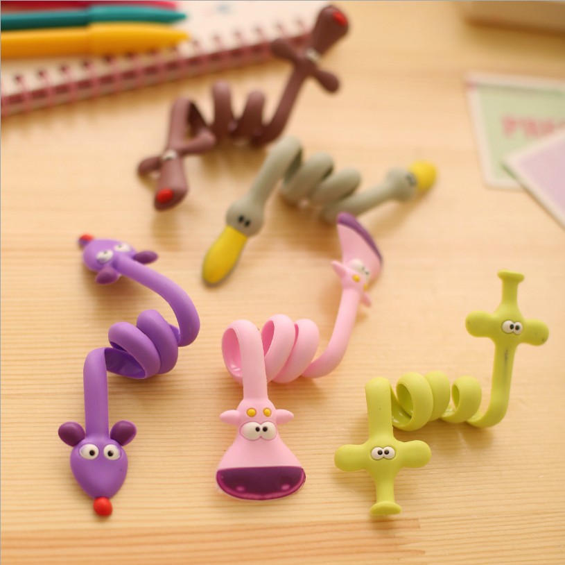 

9 style Cartoon Wrap Cable Wire Tidy 3D Animal Earphone Winder Organizer Holder for Headphone cell phone MP3 MP4 C1425, Mix colors