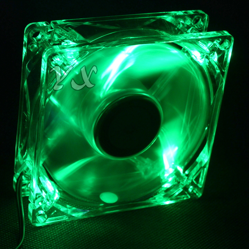 

8025 GDT Green LED PC Computer Case Brushless Cooling Fan 80mm 8080x25mm 8025S DC 12V 4Pin Cooler